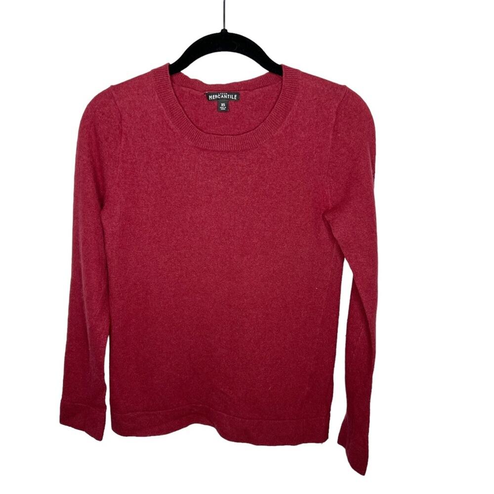 J. CREW / red burgundy cotton wool blend Teddie crew neck sweater / XS